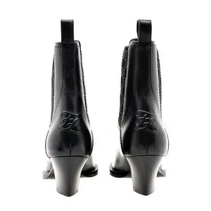 Fendi★素敵！karligraphy leather ankle boots in black Fendi | Shoes | Fendi Ankle Boots Karligraphy Black Leather